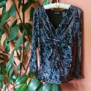 Long Sleeve Printed Mesh Shirt